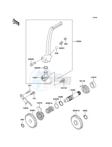 KX85 / KX85 II KX85B7F EU drawing Kickstarter Mechanism