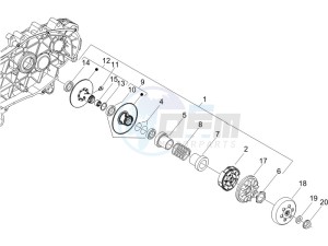 GTS 125 4T E3 UK drawing Driven pulley