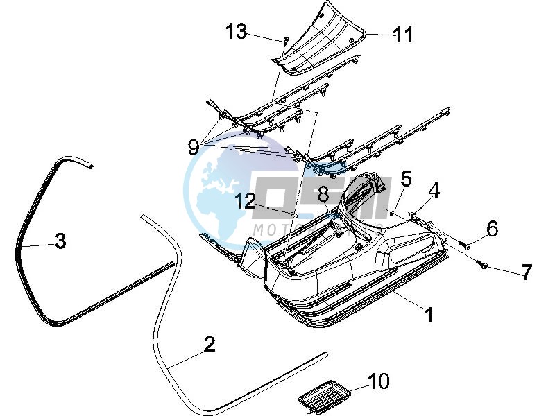 Central cover - Footrests