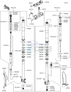 KX450F KX450HJF EU drawing Front Fork