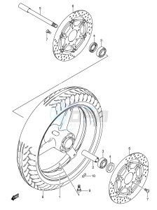 SV650 (E2) drawing FRONT WHEEL (SEE NOTE)