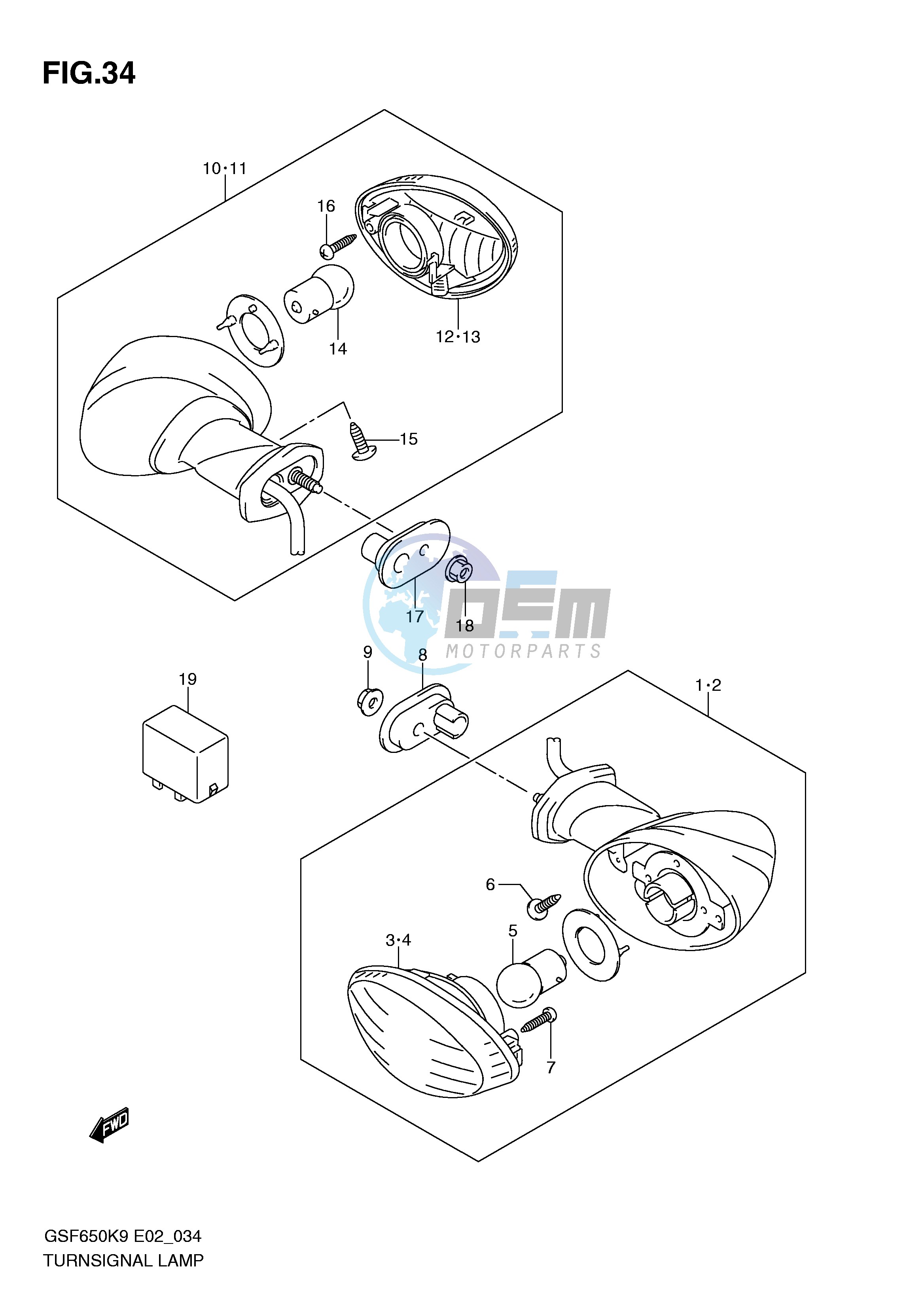 TURNSIGNAL LAMP (GSF650K9 AK9 UK9 UAK9 L0 AL0 UL0 UAL0)