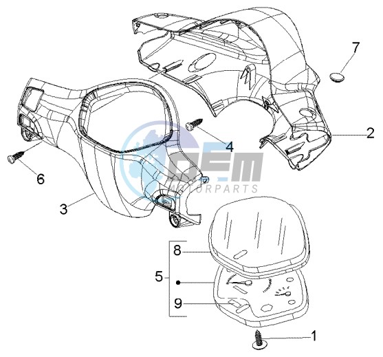 Speedometers Kms. - handlebar cover