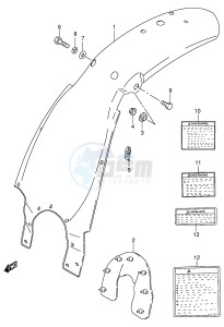 DS80 (E3-E28) drawing REAR FENDER (MODEL T V W X)