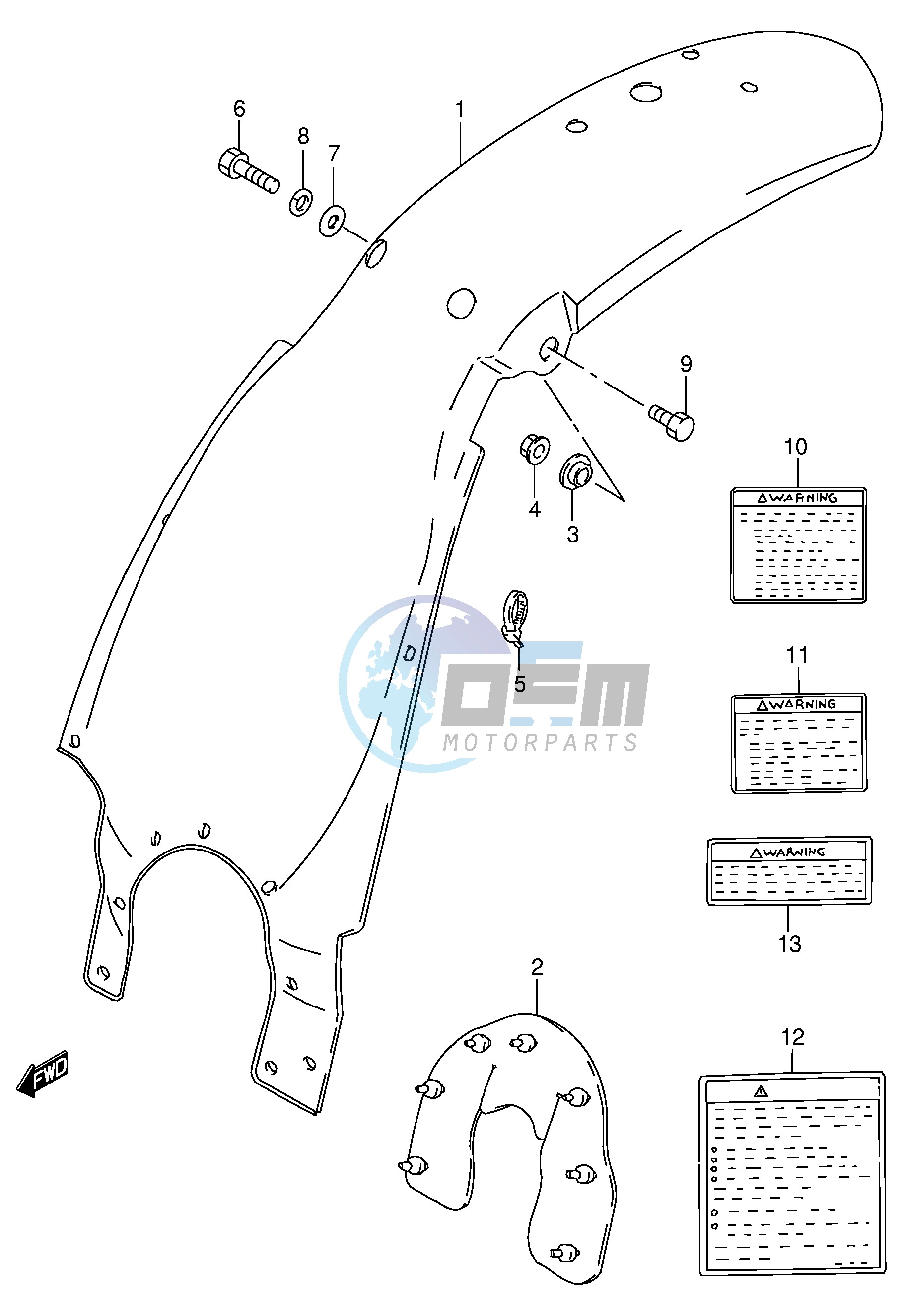 REAR FENDER (MODEL T V W X)