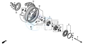 CB500 drawing REAR WHEEL