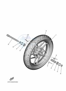 MT-09 SP MTN890D (BAM7) drawing FRONT WHEEL