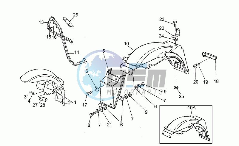 Front/rear mudguards