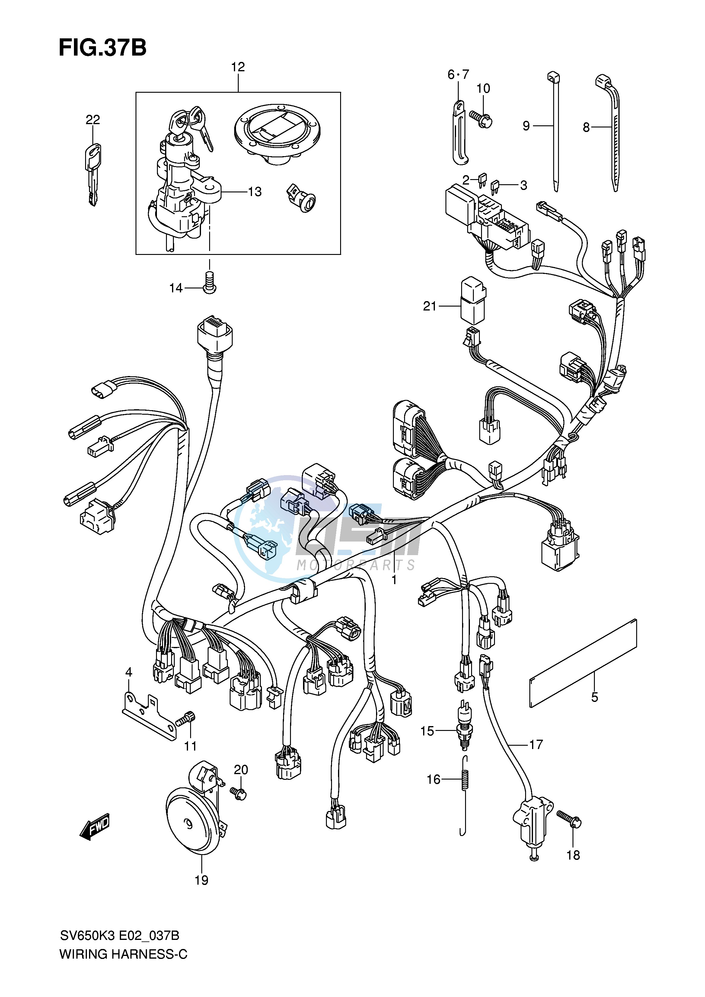 WIRING HARNESS (SV650K7 SV650UK7)