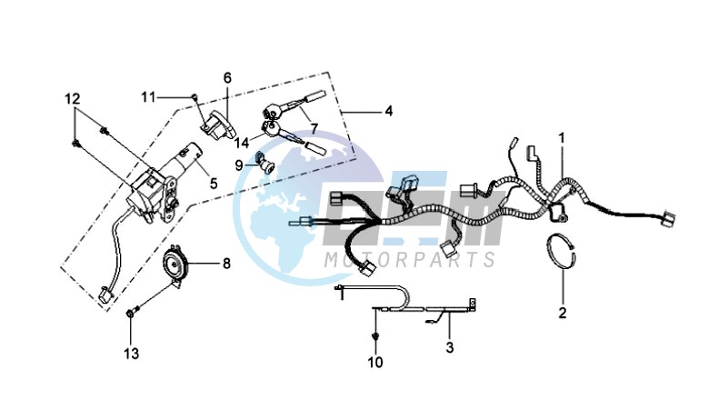 WIRING HARNASS - IGNITION LOCK - CDI UNIT