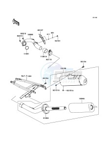 KX250F KX250W9F EU drawing Muffler(s)