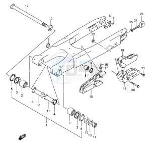 RM125 (E3-E28) drawing REAR SWINGING ARM (MODEL K1 K2 K3)