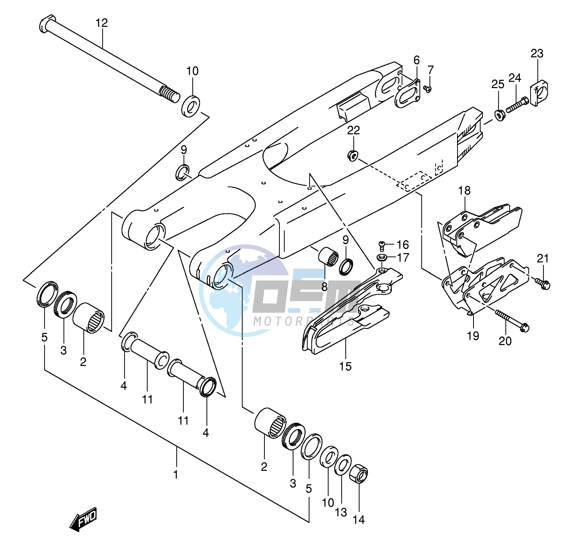 REAR SWINGING ARM (MODEL K1 K2 K3)