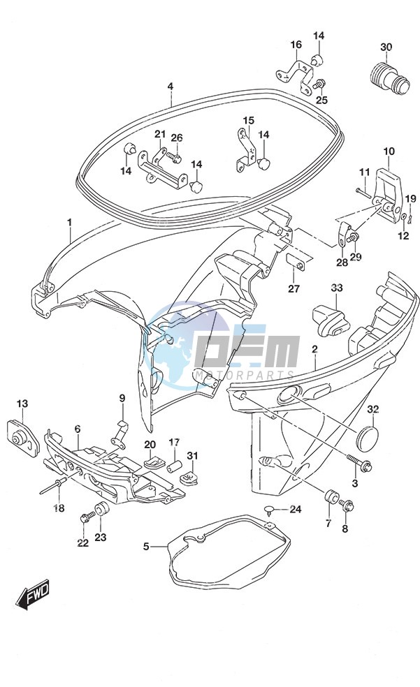 Side Cover Tiller Handle w/Power Tilt