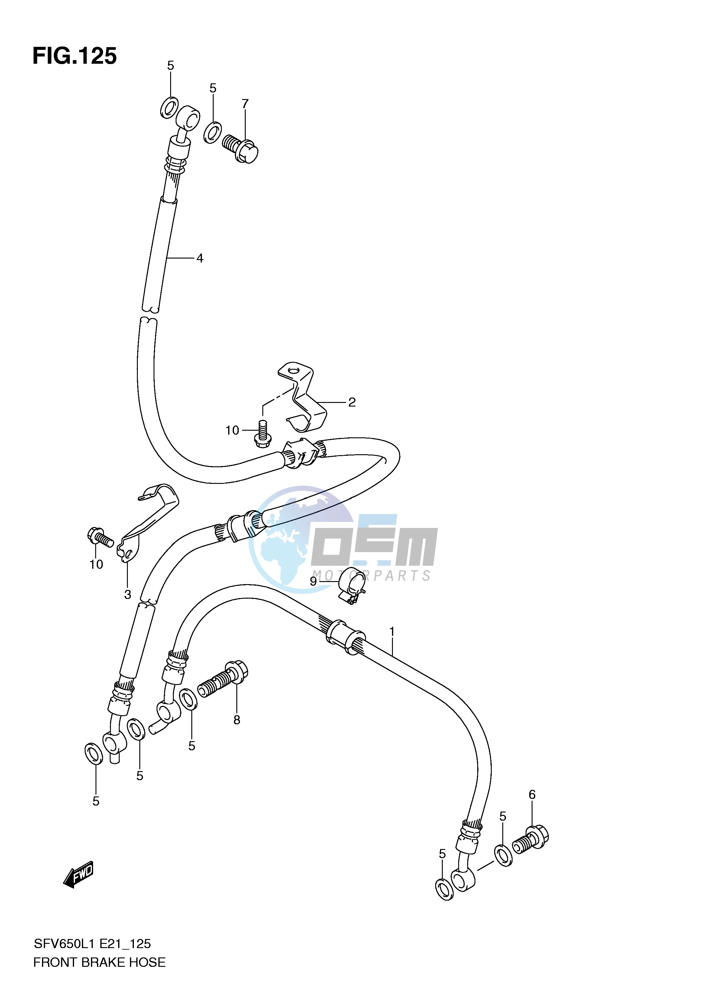 FRONT BRAKE HOSE (SFV650L1 E21)