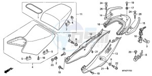 CBF1000AA France - (F / ABS CMF) drawing SEAT/REAR COWL