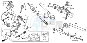 CBR1000RA9 France - (F / ABS CMF) drawing HANDLE PIPE/TOP BRIDGE