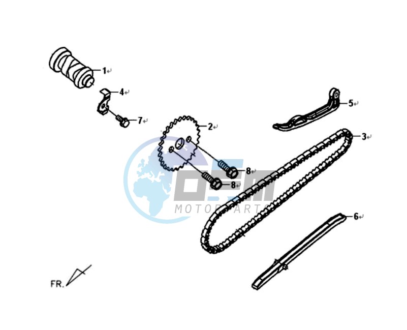 CHAIN / CHAIN TENSIONER / CHAIN GUIDE