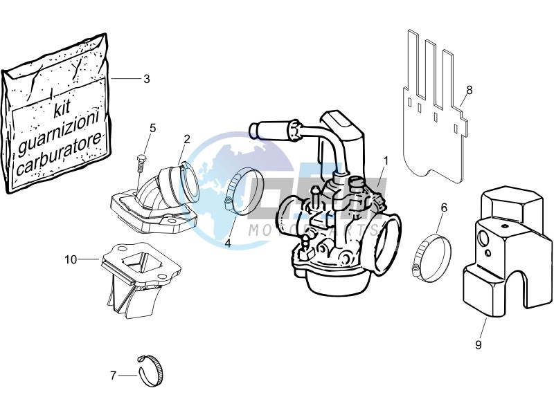 Carburettor assembly - Union pipe