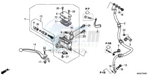 CB500FE CB500F UK - (E) drawing FRONT BRAKE MASTER CYLINDER (STD)