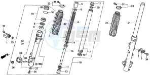 NX650 500 DOMINATOR drawing FRONT FORK