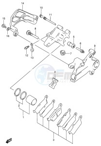 RM125 (E2) drawing REAR CALIPER