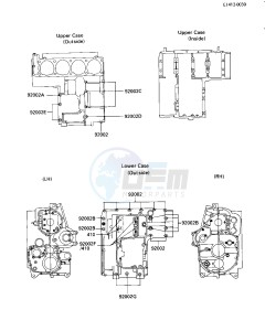 ZL 1000 A [ZL1000 ELIMINATOR] (A1) drawing CRANKCASE BOLT PATTERN