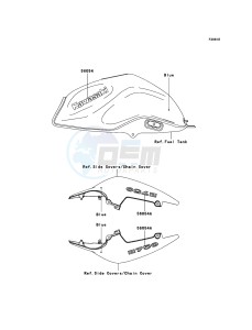 Z750 ZR750L9F GB XX (EU ME A(FRICA) drawing Decals(Blue)