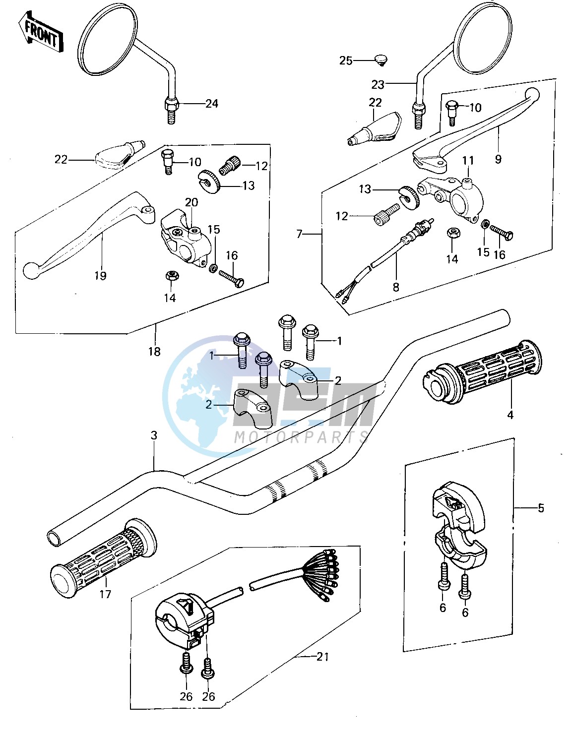 HANDLEBAR -- 80-81 KL250-A3_A4- -