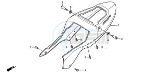 CBR600FR drawing REAR COWL (CBR600F42-3/FS/FR)