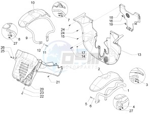 MP3 500 LT Sport-Business NOABS-ABS E4 (EMEA) drawing Wheel housing - Mudguard