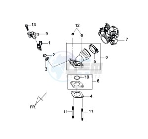 GTS 125I drawing INLET / FUEL INJECTOR / THROTTLE VALVE BODY