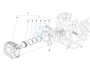 LX 150 4T 3V IE NOABS E3 (APAC) drawing Cylinder-piston-wrist pin unit