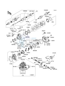 KVF 700 A [PRAIRIE 700 4X4] (A6F) A6F drawing DRIVE SHAFT-FRONT