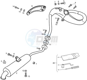 SMT 50 drawing Exhaust pipe and muffler