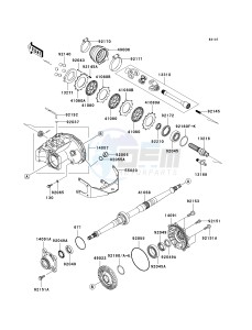 KVF 360 A [PRAIRIE 360 4X4] (A6F-A9F) A7F drawing DRIVE SHAFT-REAR