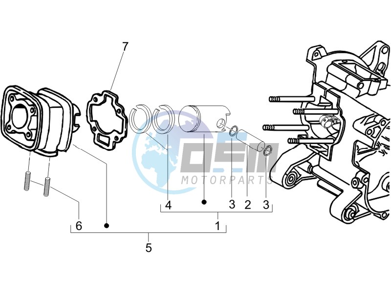 Cylinder-piston-wrist pin unit