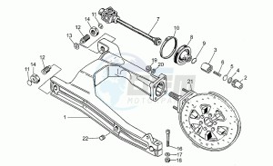 V 75 750 PA Nuovo Tipo PA Nuovo Tipo drawing Swing arm