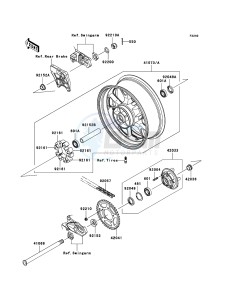 ZZR1400 ABS ZX1400B6F FR GB XX (EU ME A(FRICA) drawing Rear Hub