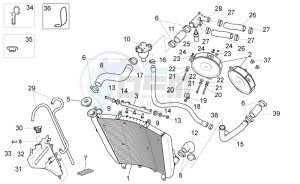 RSV 4 1000 4V drawing Cooling system