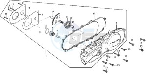 JOYRIDE 200 drawing CRANKCASE COVER LEFT