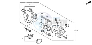 FES125 PANTHEON drawing REAR BRAKE CALIPER (FES1257/A7)(FES1507/A7)