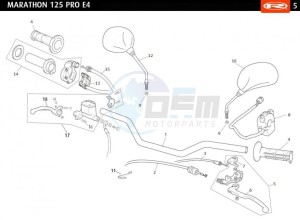 MARATHON-125-E4-TROPHY-UK-WHITE drawing HANDLEBARS