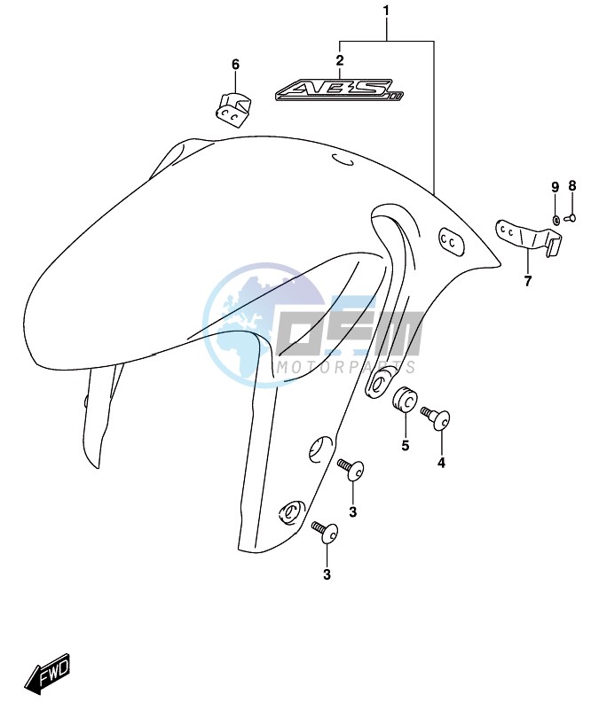 FRONT FENDER (GSX-S1000AZUFL8 E21)