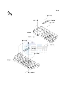 KVF650 D [BRUTE FORCE 650 4X4] (D1) D1 drawing FOOTRESTS