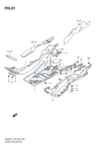 AN400 (E03) Burgman drawing REAR LEG SHIELD