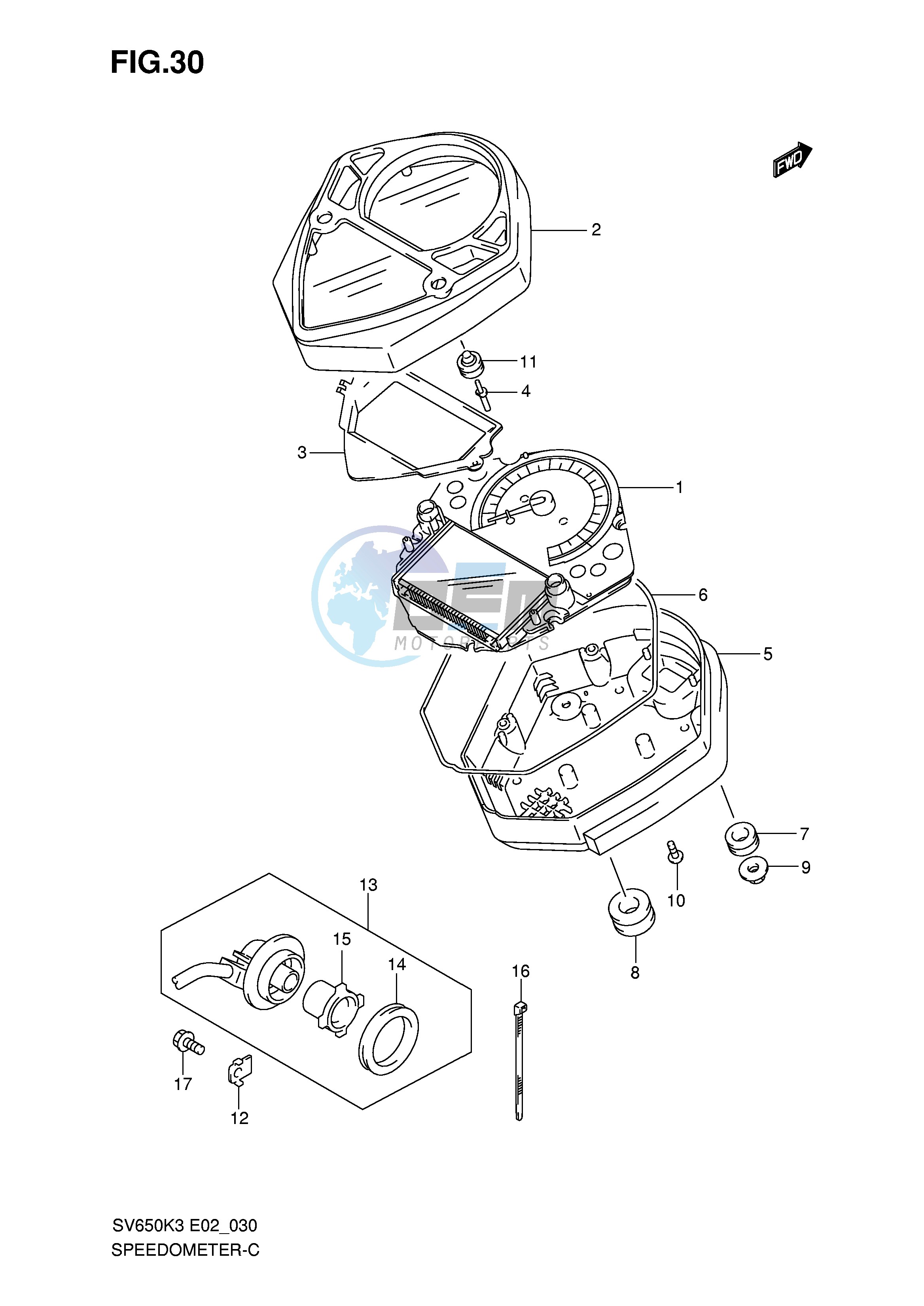 SPEEDOMETER (SV650SK3 SK4 SUK3 SUK4)