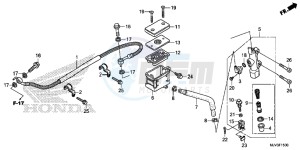 CBR500RF CBR500R UK - (E) drawing REAR BRAKE MASTER CYLINDER (STD)