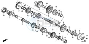 XR200R drawing TRANSMISSION