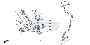 CR500R drawing FR. BRAKE MASTER CYLINDER (CR500RN/RP/RR/RS/RT/RV)